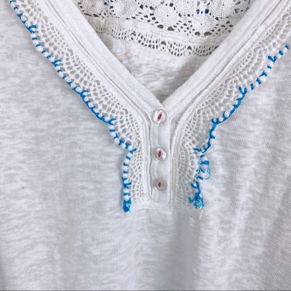 FREE PEOPLE Ivory Siesta Fiesta Ivory Top Medium - Picture 5 of 16